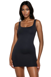 Cynthia Sculpt Mini Dress - Black