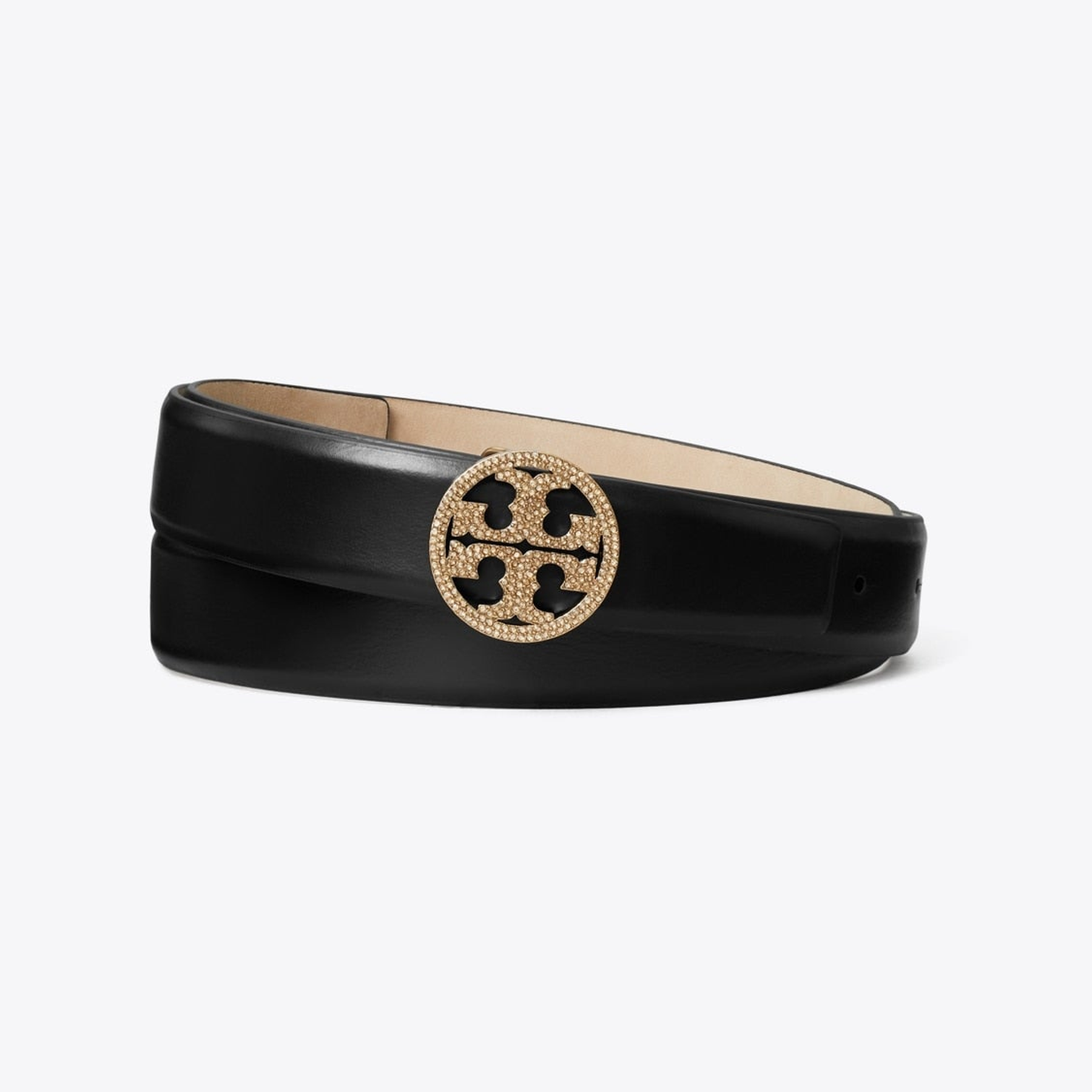 1" Miller Smooth Leather Pavé Logo Belt