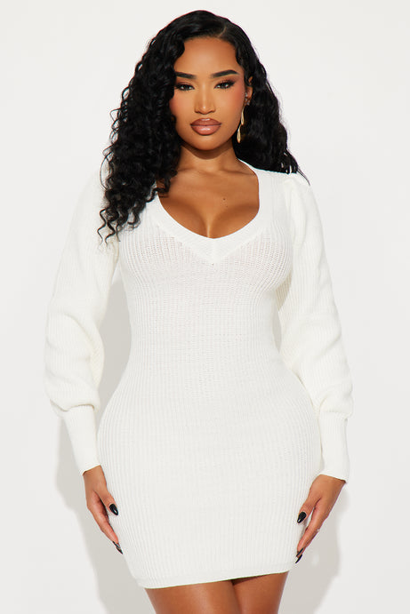 Tall Steph Sweater Mini Dress - Ivory