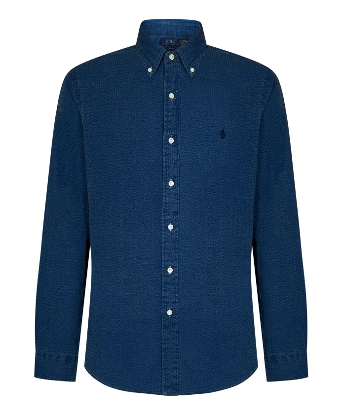 Polo Ralph Lauren Button-Down Collar Shirt with Striped Pattern