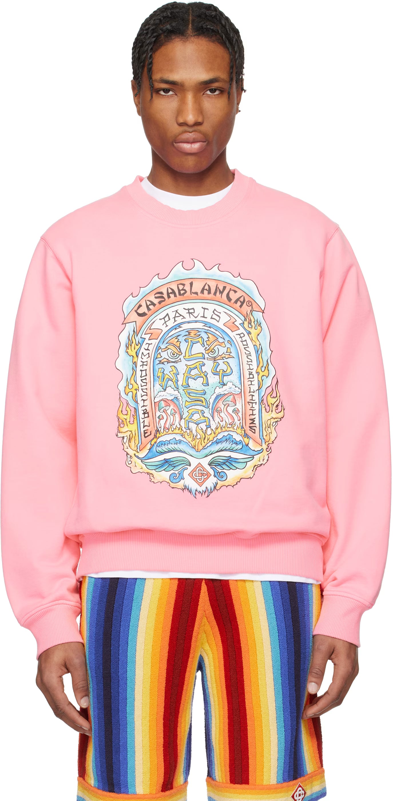 Pink Casa Way Skate Printed Sweatshirt