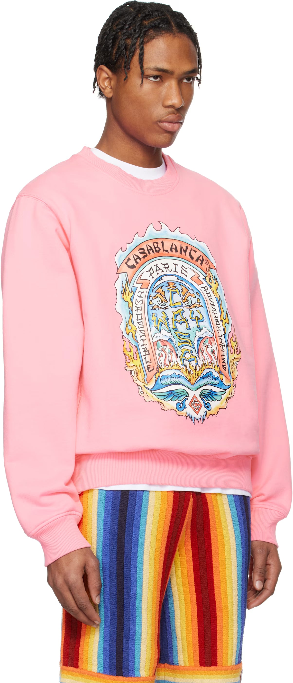 Pink Casa Way Skate Printed Sweatshirt