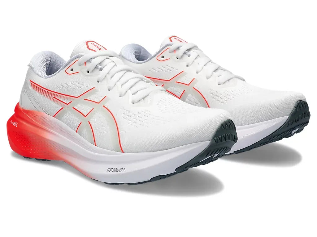 Asics Kayano 30 White/Sunrise Red