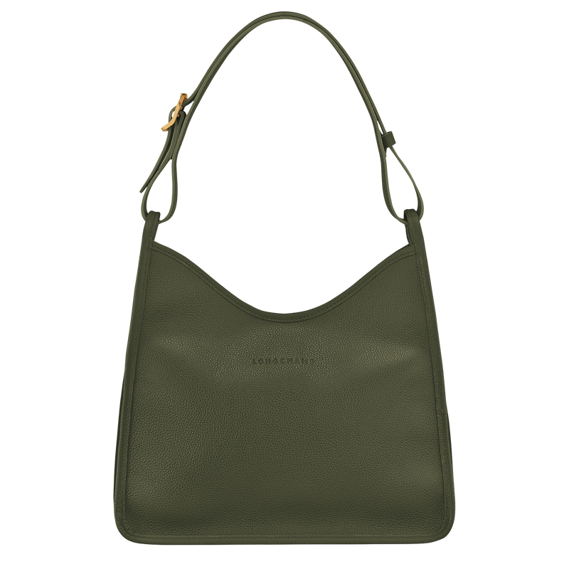 Le Foulonné M Hobo bag Khaki - Leather