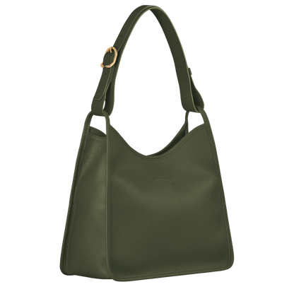 Le Foulonné M Hobo bag Khaki - Leather