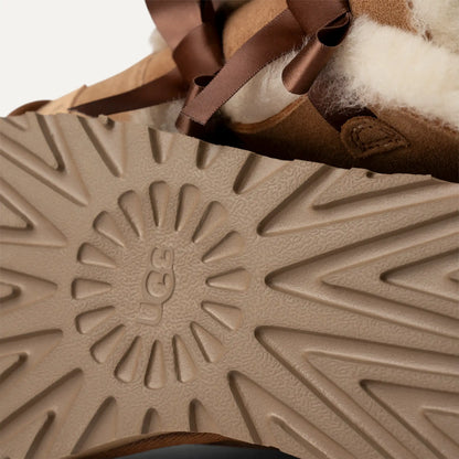 UGG® Bailey Bow Short Boot – Water-Resistant Sheepskin with Feminine Satin Bows
