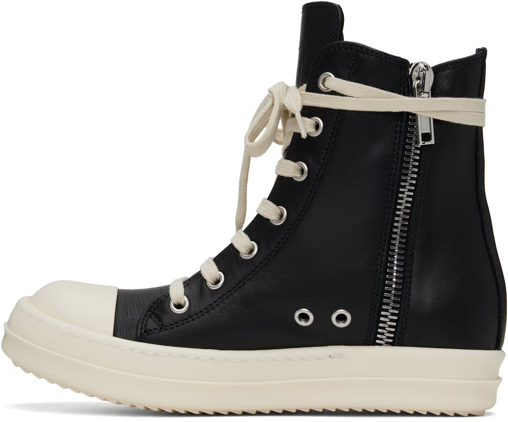 Black Hollywood Calf Leather Sneakers