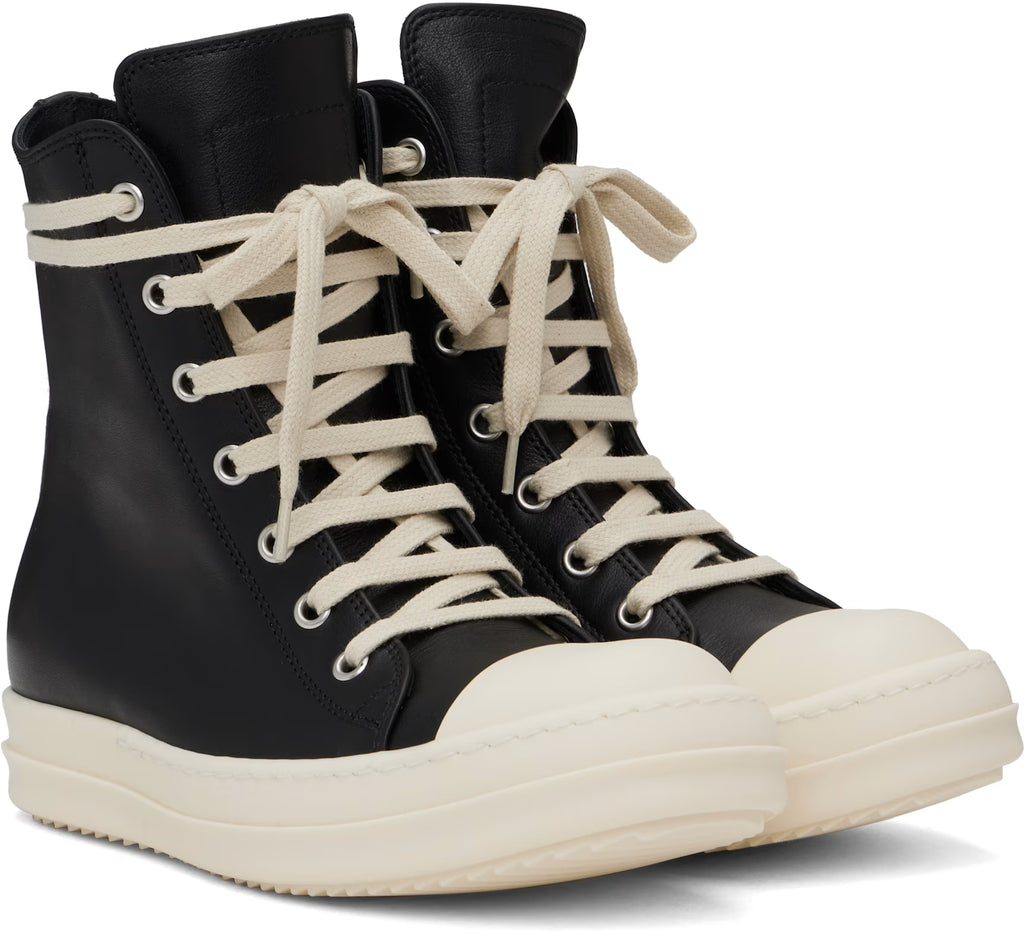 Black Hollywood Calf Leather Sneakers