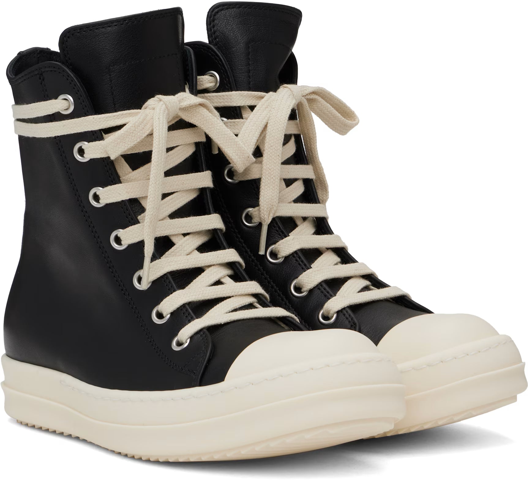 Black Hollywood Calf Leather Sneakers