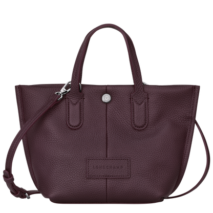 Essential XS Handbag Eggplant - Leather
