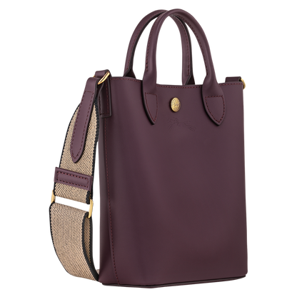 Épure XS Tote bag , Eggplant - Leather