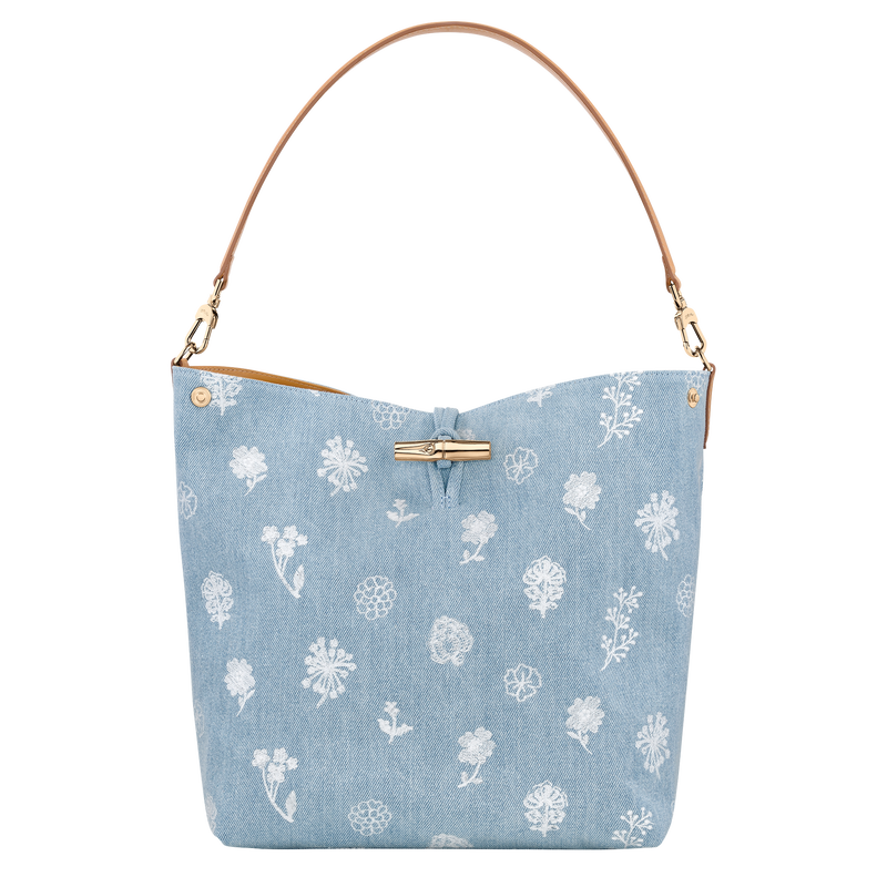 Le Roseau M Hobo bag Sky Blue - Canvas