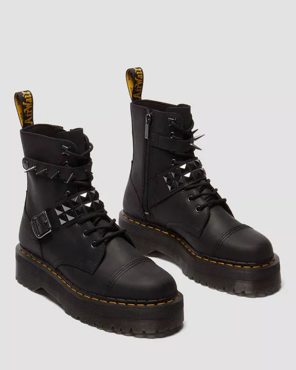 Jadon Spike leather platform boots