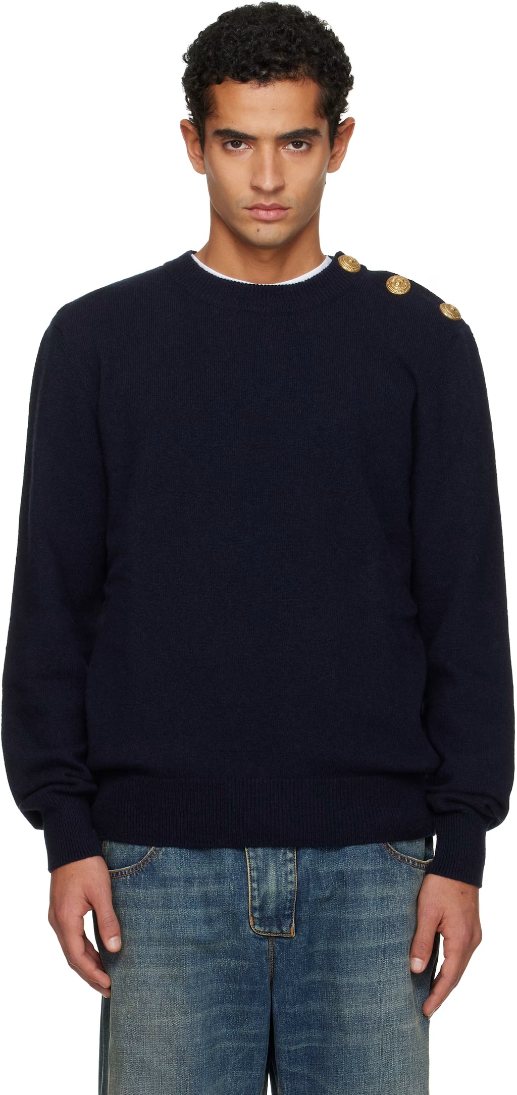 Navy Eco-Cashmere Sweater