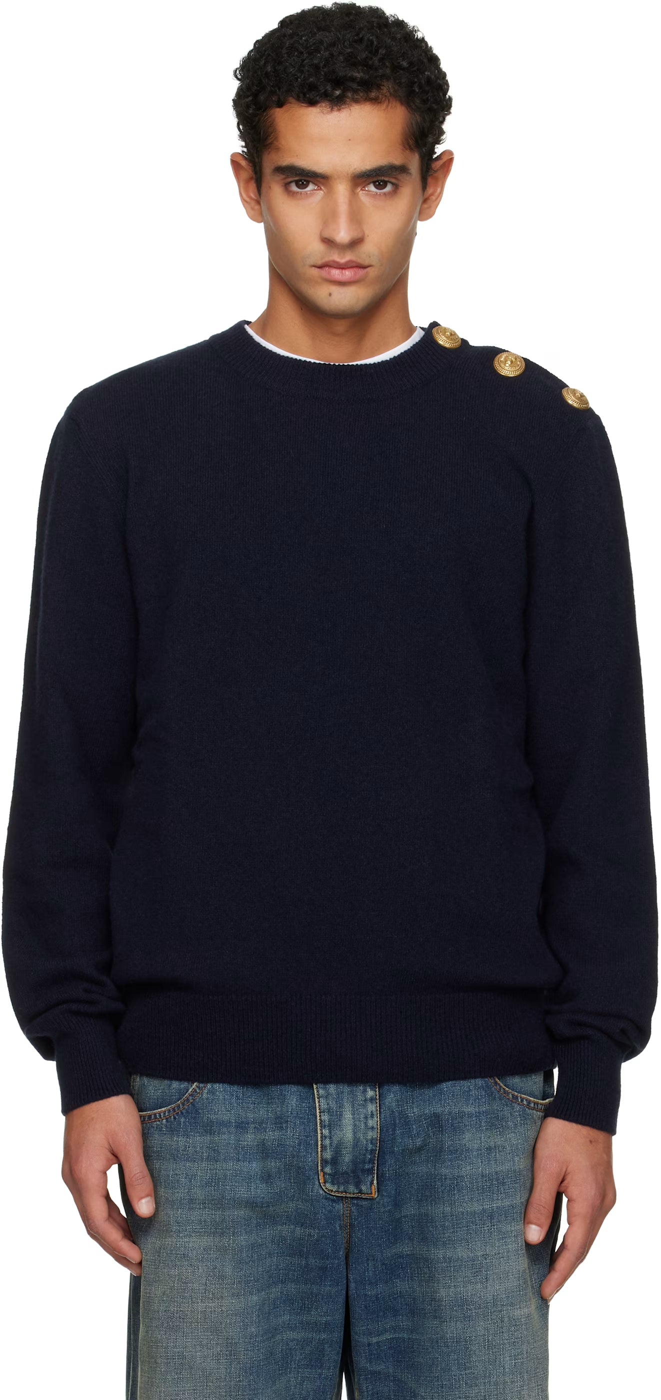 Navy Eco-Cashmere Sweater