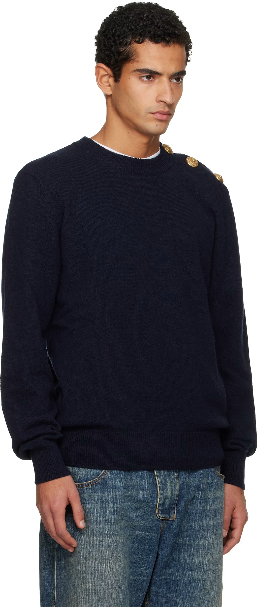 Navy Eco-Cashmere Sweater