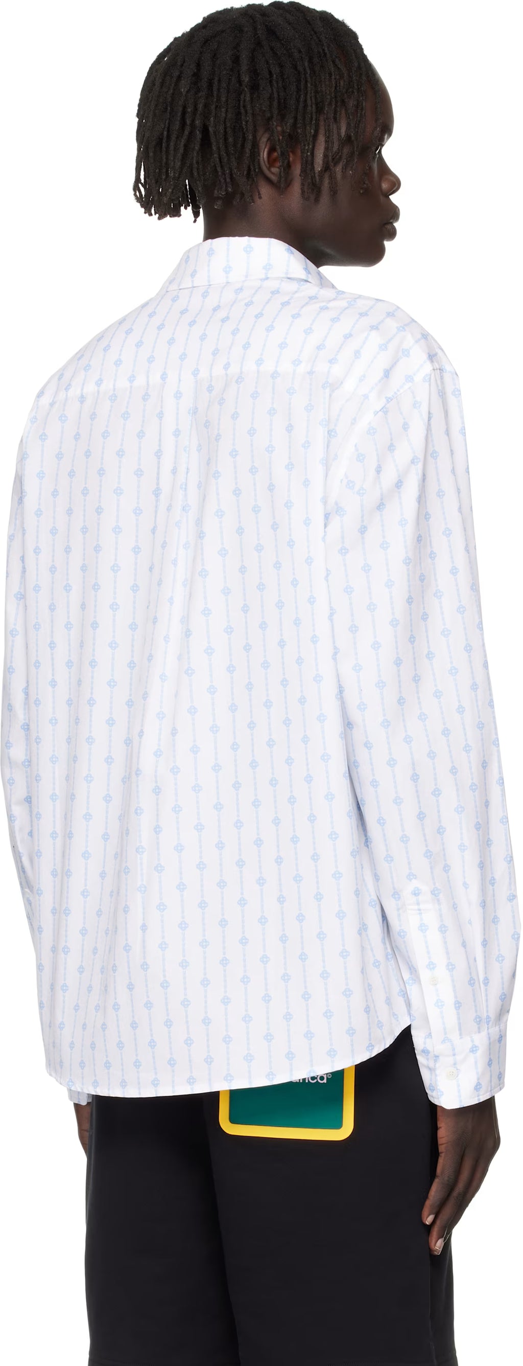 White Printed Monogram Oxford Shirt