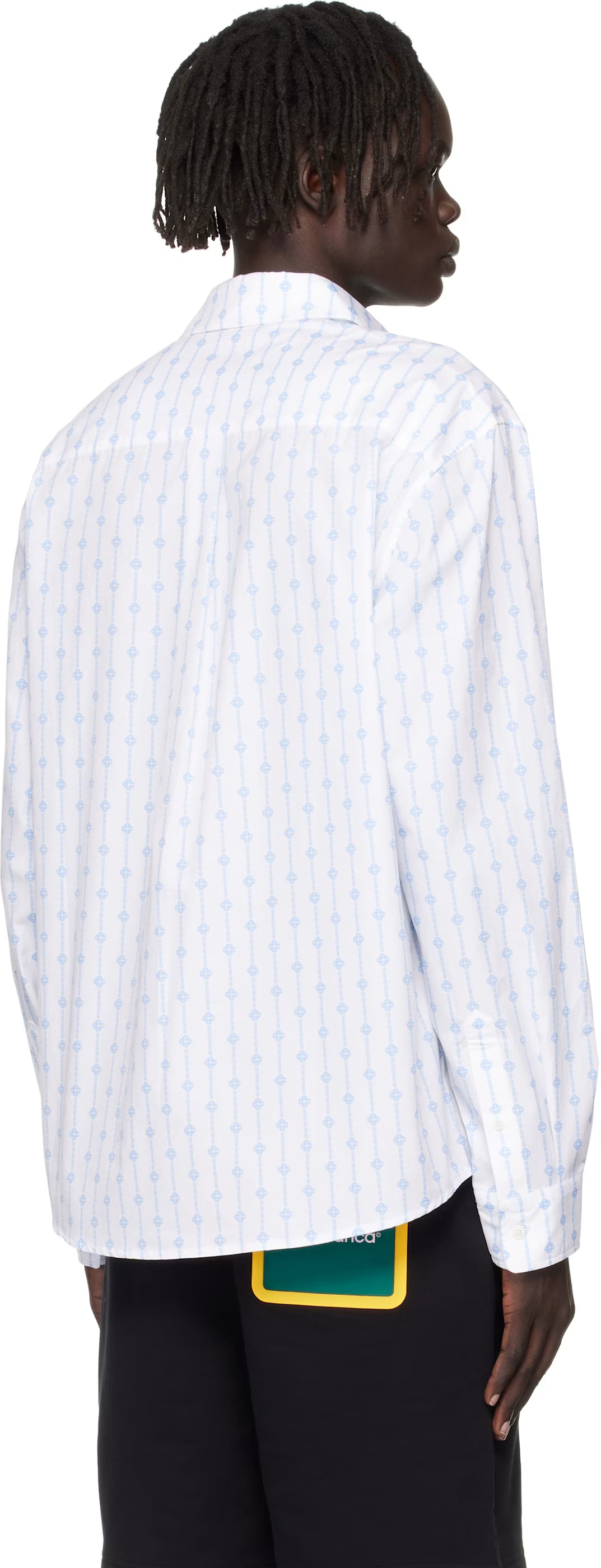 White Printed Monogram Oxford Shirt