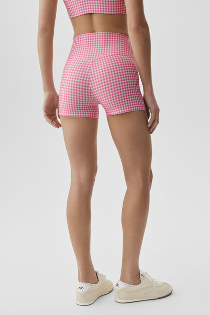 3" Airlift Gingham High-Waist Sleek Short