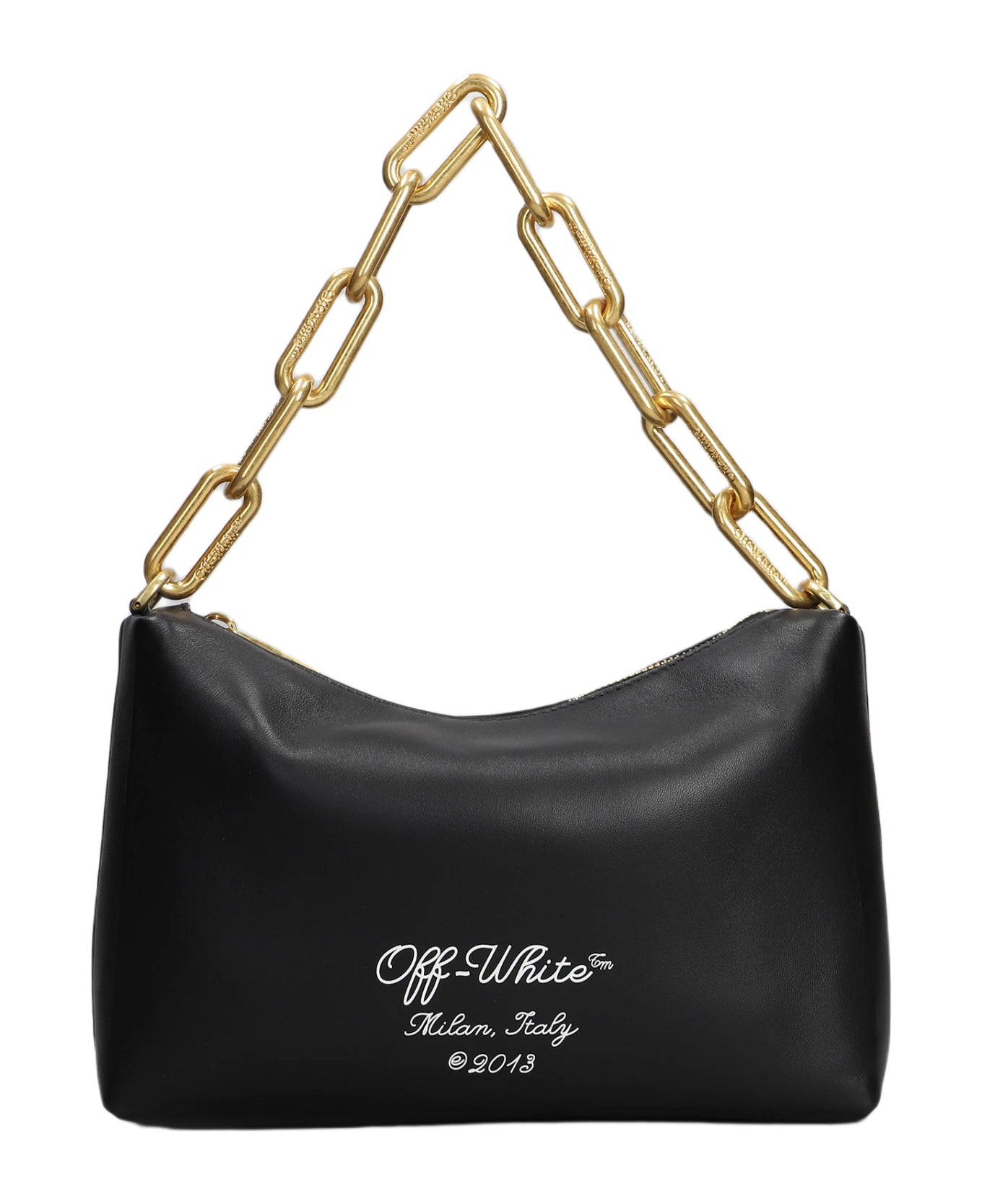 Off White Hand Bag In Black Leather - Bags | Shop From The Mirage