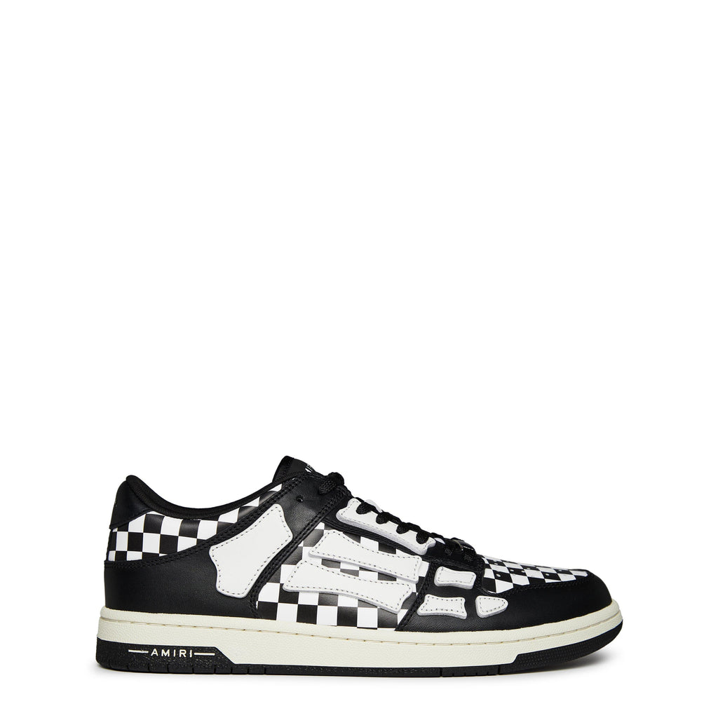Skeleton Check Print Low Top Trainers