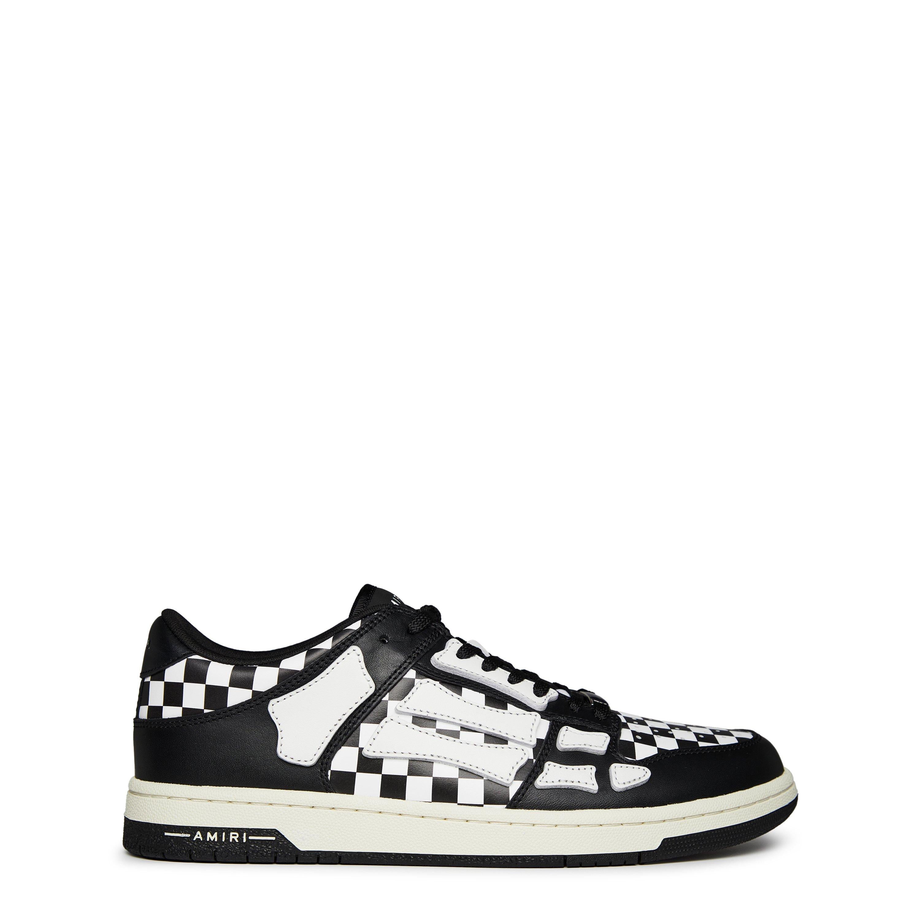 Skeleton Check Print Low Top Trainers