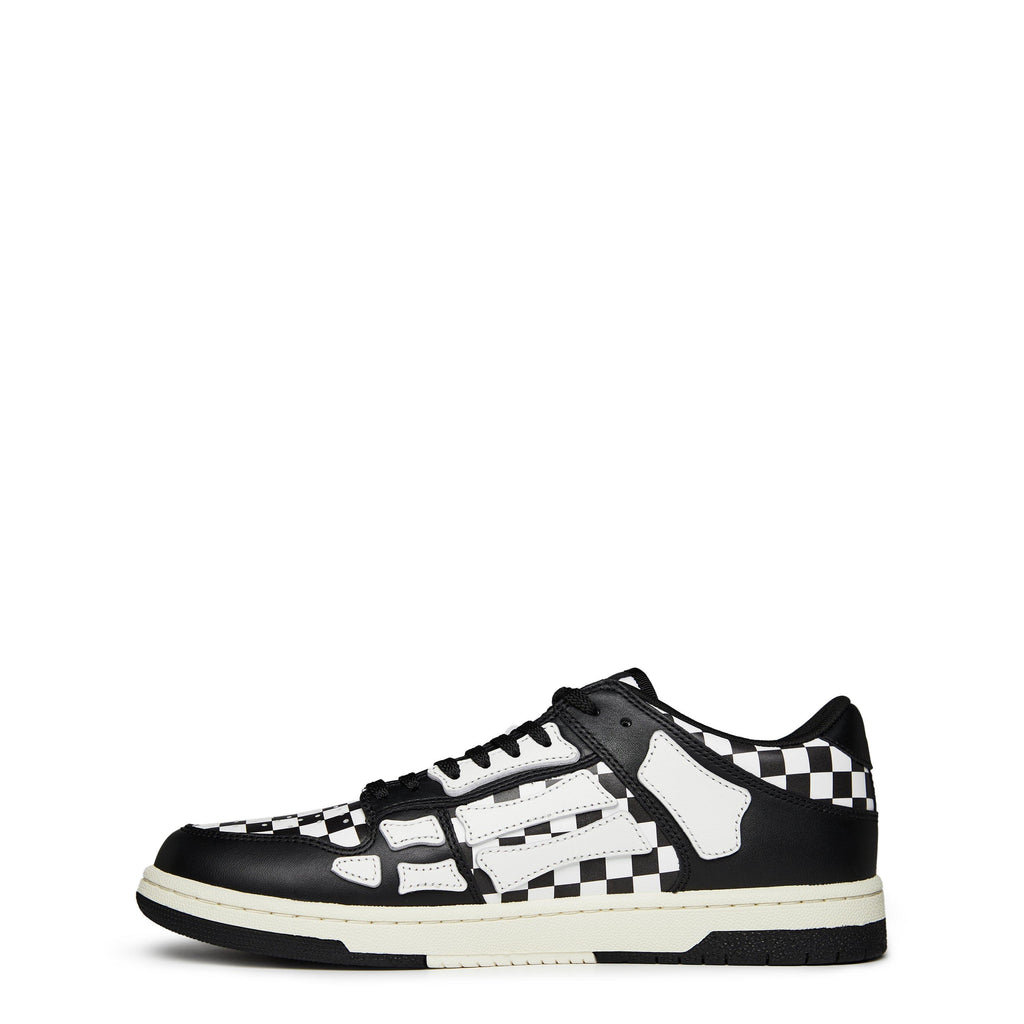 Skeleton Check Print Low Top Trainers