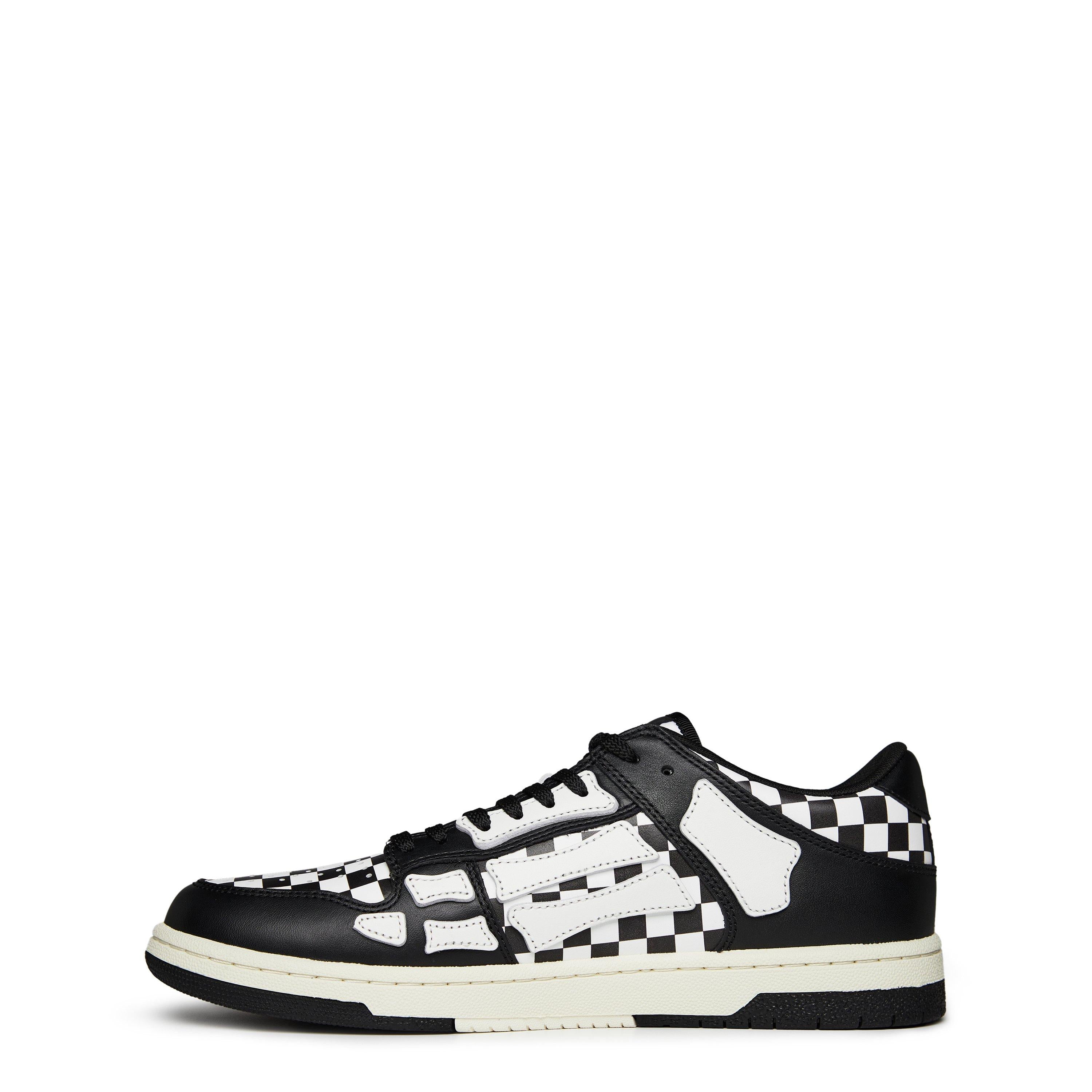 Skeleton Check Print Low Top Trainers