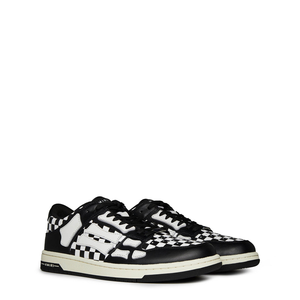 Skeleton Check Print Low Top Trainers