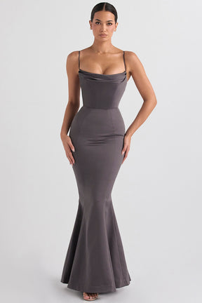 Violette shadow satin fishtail gown Bridesmaid Collection
