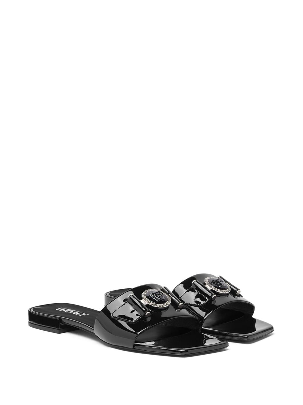 Versace Medusa patent-finish leather sandals