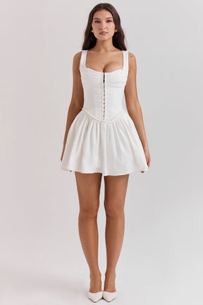 Cupid white pleated mini dress