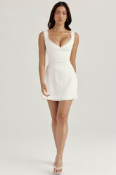 Tilly white pin tuck mini dress