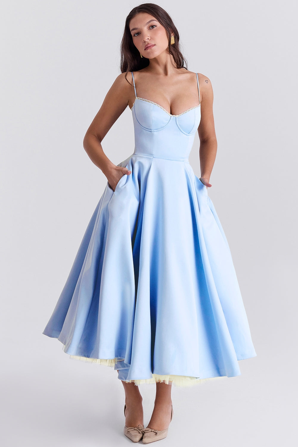 Mademoiselle cinderella blue tulle midi dress Bridesmaid Collection