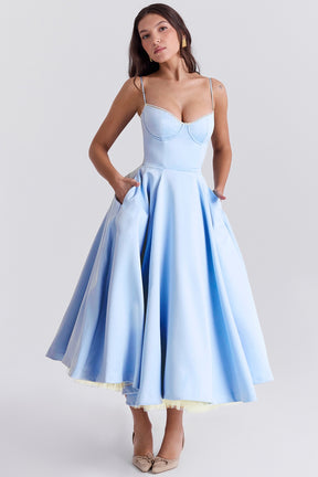 Mademoiselle cinderella blue tulle midi dress Bridesmaid Collection