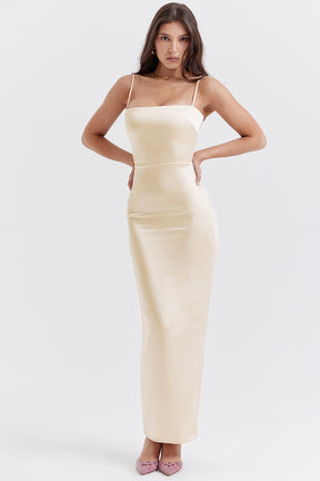 Costanza vintage cream maxi dress