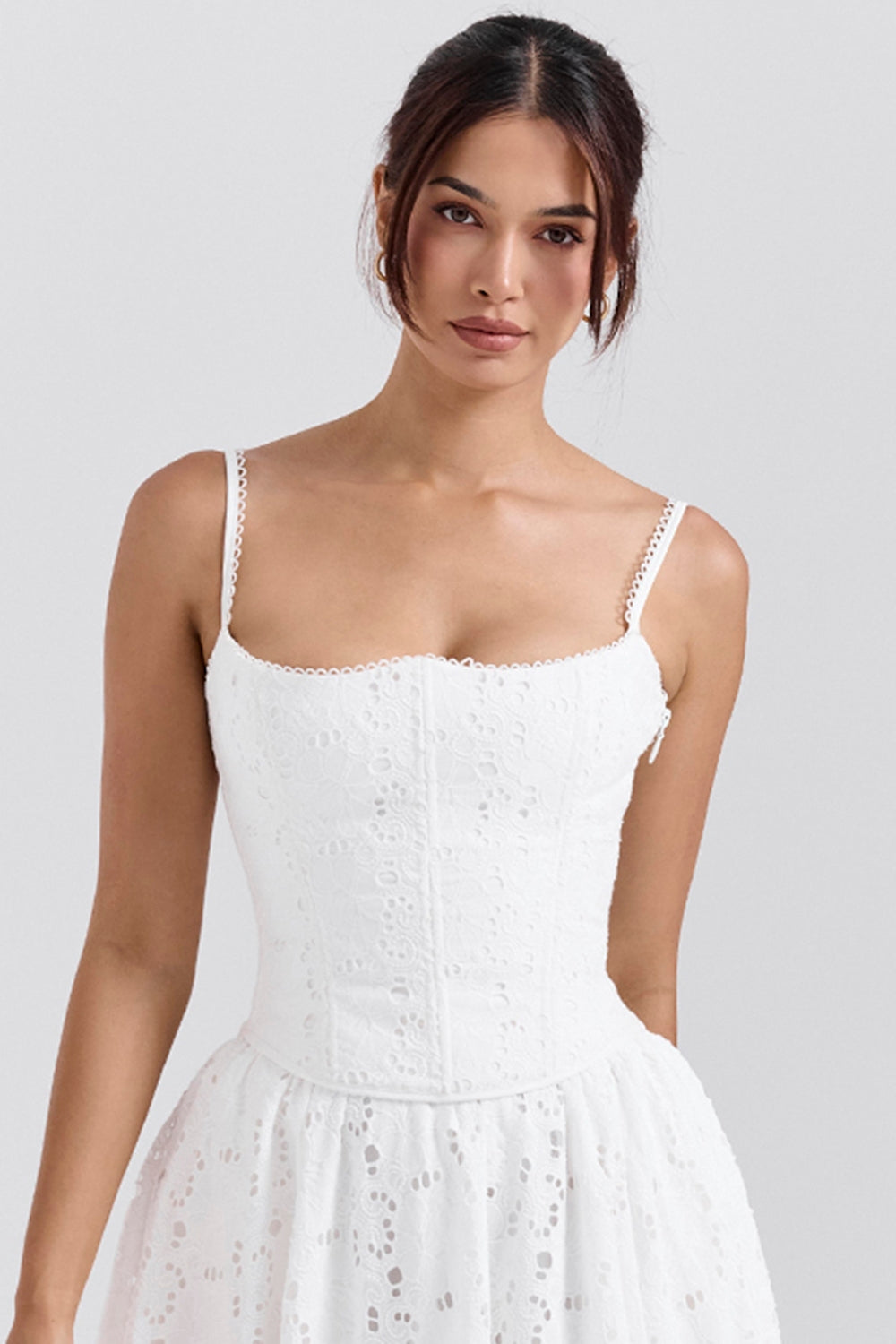 Lorina white broderie anglais corset