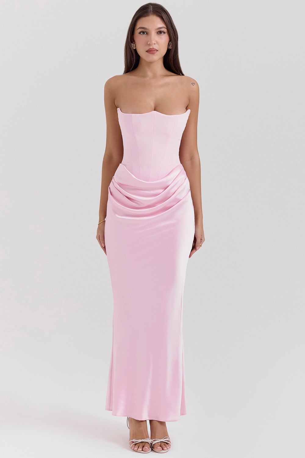 Persephone rose shadow strapless corset maxi dress Bridesmaid Collection