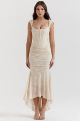 Cesca vintage cream floral maxi dress Bridesmaid Collection