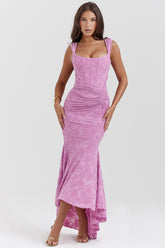 Cesca rose pink floral maxi dress Bridesmaid Collection