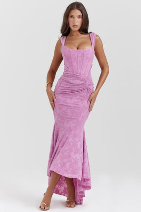 Cesca rose pink floral maxi dress Bridesmaid Collection