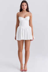 Katherine white strapless corset mini dress