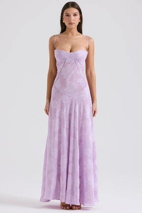 Seren orchid floral lace back maxi dress Bridesmaid Collection