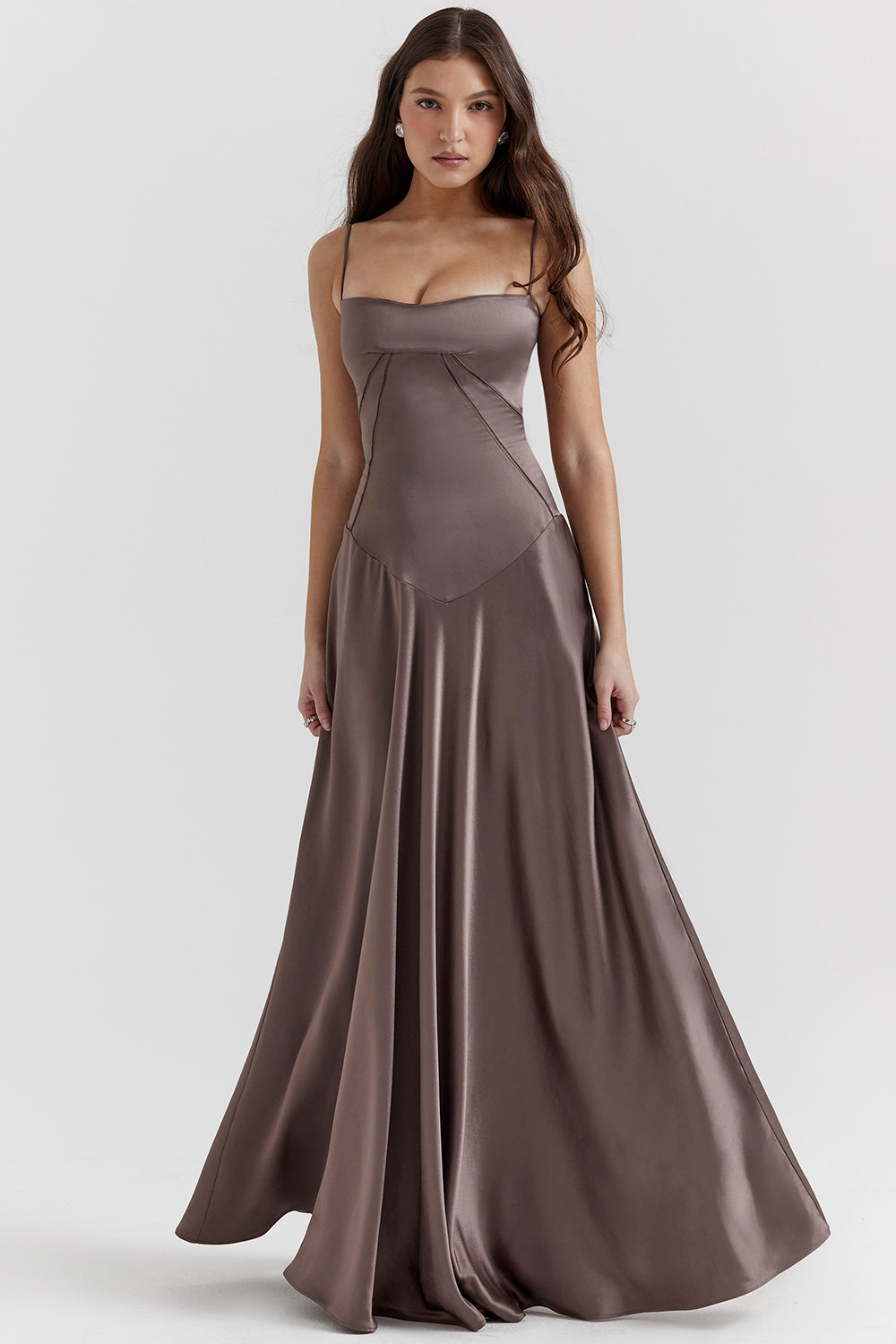 Anabella smoke lace up maxi dress Bridesmaid Collection