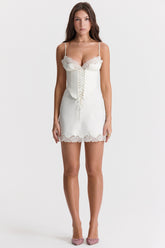 Soraya ivory satin slip dress