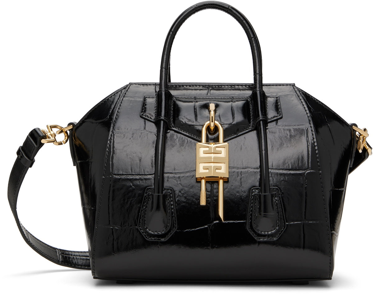 Givenchy Black Mini Antigona Lock Bag