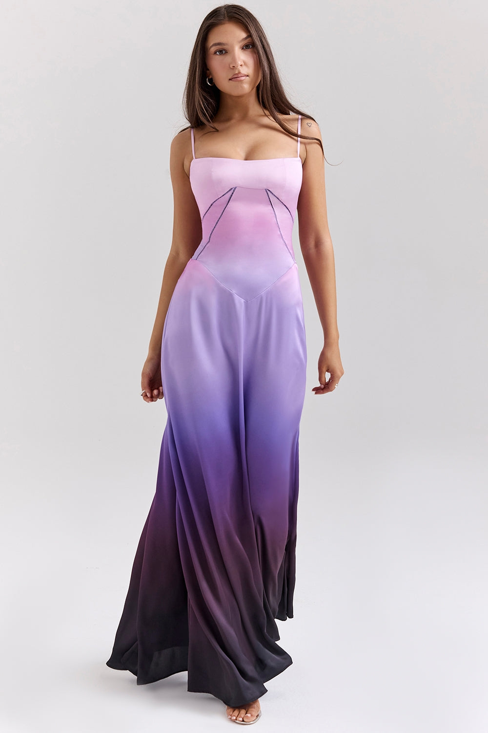Anabella ombre print lace up maxi dress Bridesmaid Collection