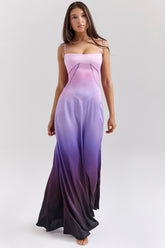 Anabella ombre print lace up maxi dress Bridesmaid Collection