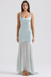 Vittoria pistachio chiffon floor length gown Bridesmaid Collection
