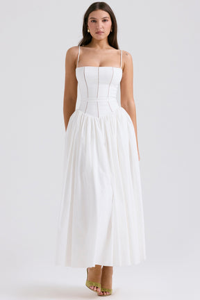 Ysabella white cotton maxi sundress